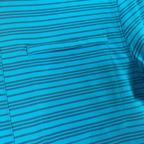 Cotopaxi Shirt Mens M Cambio Button Up Short Sleeve Mineral Blue Stripes - Picture 3 of 6